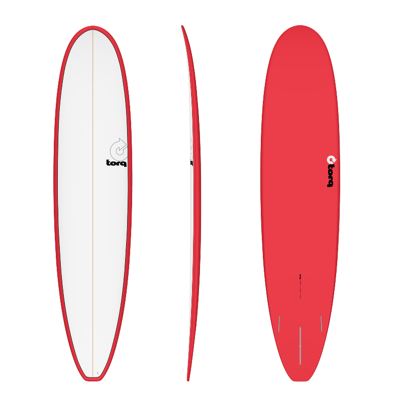 TORQ Surfboard 8'6 Longboard Red/White Deck