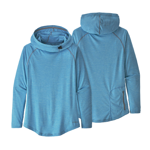 Patagonia Women s Tropic Comfort UV L S Hoody Lago Blue Fin Blue