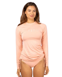 Rip Curl Golden Rays Relaxed L'S UV Rashguard Shell Coral