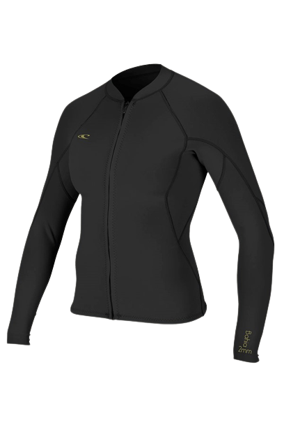 O'Neill Women's Bahia Front Zip Jacket L'S 1.5mm Glide Black/Black