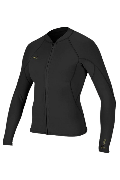 O'Neill Women's Bahia Front Zip Jacket L'S 1.5mm Glide Black/Black