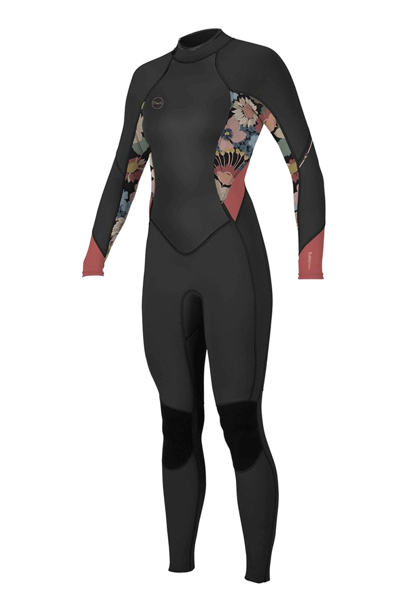 O'Neill Women's Wetsuit Bahia Fullsuit BZ 3/2mm Black/Twiggy/Tearose