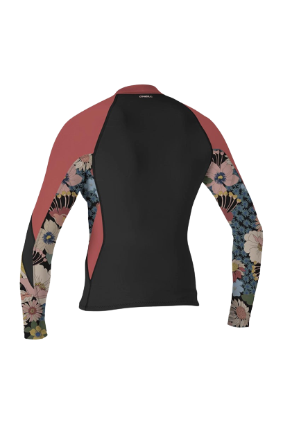 O'Neill Women's Bahia Front Zip Jacket L'S 1.5mm Black/Twiggy/Tearose