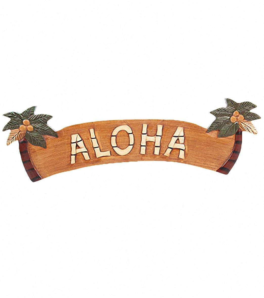 Palm Tree Aloha Sign 22'' X 7'' - Southbird 