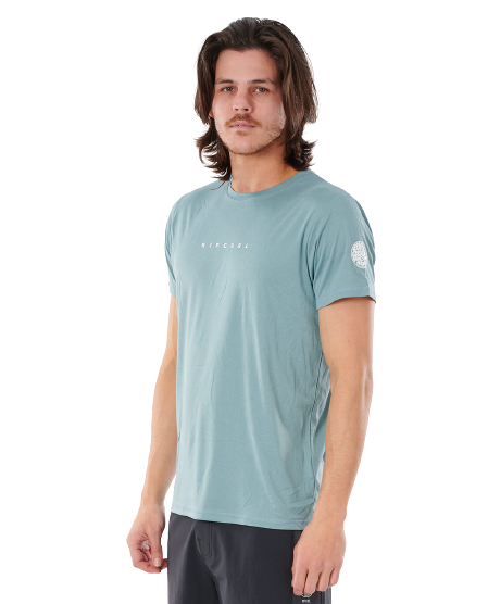 Rip Curl Dawn Patrol Performance S'S UV Rashguard Mid Blue Marle