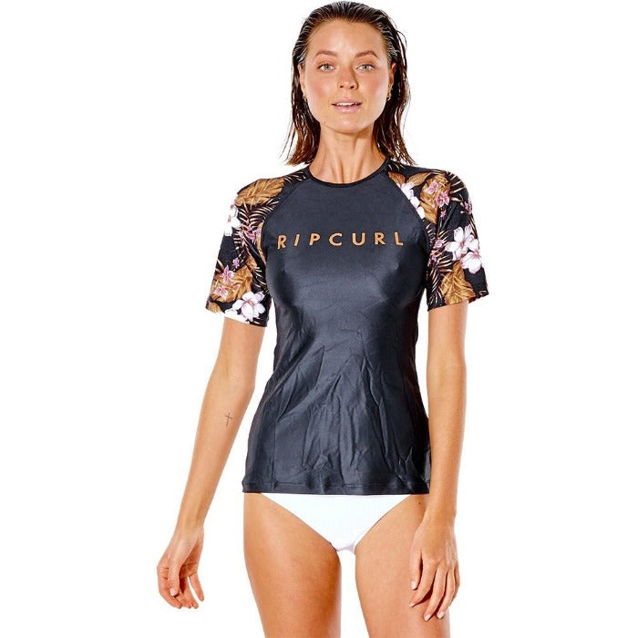 Rip Curl Playa Bella Relaxed UV S'S Rashguard Black/Gold