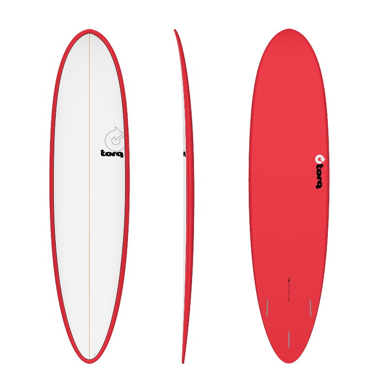 TORQ Surfboard 7'6 Funboard Red/White Deck