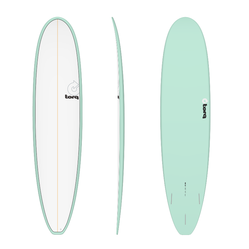 TORQ Surfboard 8'0 Mini Longboard Seagreen/White Deck