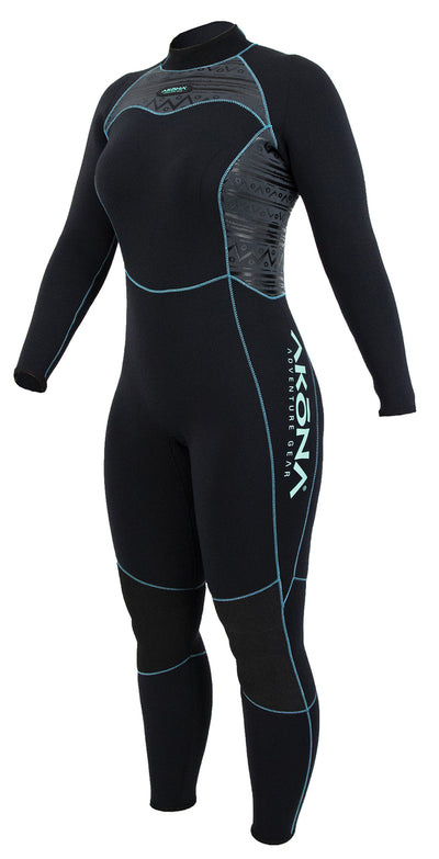 Akona Wetsuit Women Back Zip Fullsuit 3mm Tiffany