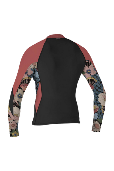 O'Neill Women's Bahia Front Zip Jacket L'S 1.5mm Black/Twiggy/Tearose