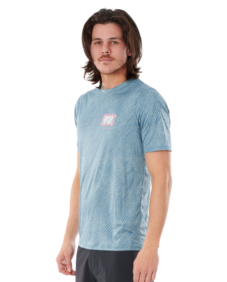Rip Curl Mind Wave UV Tee S'S Rashguard Mid Blue