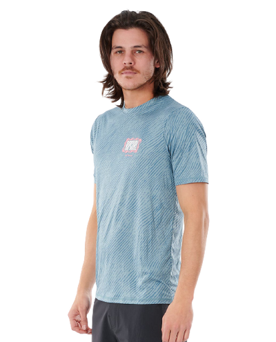 Rip Curl Mind Wave UV Tee S'S Rashguard Mid Blue