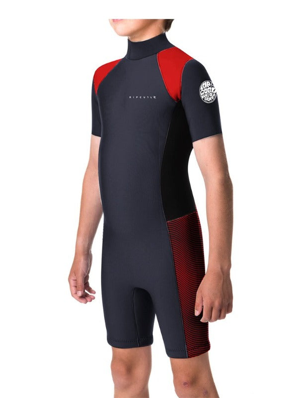 Rip Curl Springsuit Youth Aggrolite S/S 2mm B/Z Red
