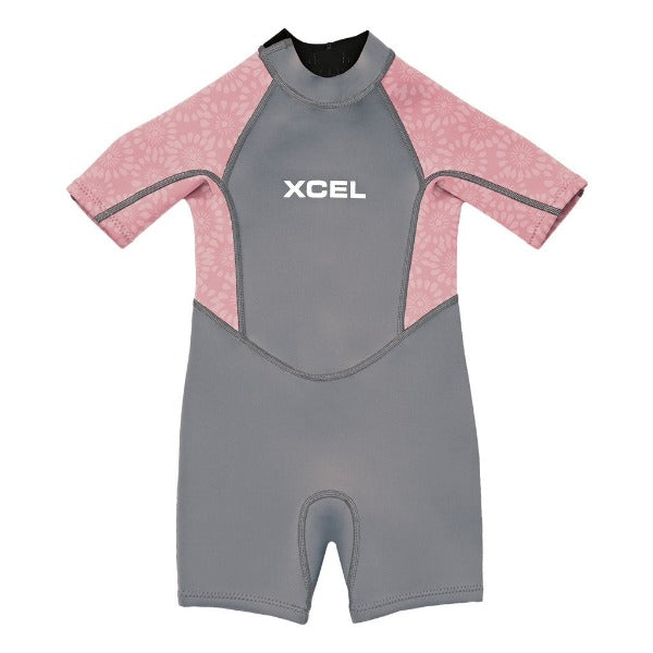 Xcel Axis Springsuit Toddler S/S 1mm Grey Mesa/Rose Flower